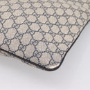 GUCCI GG Supreme Shoulder Bag PVC Leather Navy Silver 201446 Auth BA15286-15
