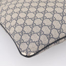 GUCCI GG Supreme Shoulder Bag PVC Leather Navy Silver 201446 Auth BA15286-16