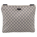 GUCCI GG Supreme Shoulder Bag PVC Leather Navy Silver 201446 Auth BA15286-13
