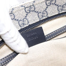 GUCCI GG Supreme Shoulder Bag PVC Leather Navy Silver 201446 Auth BA15286-12
