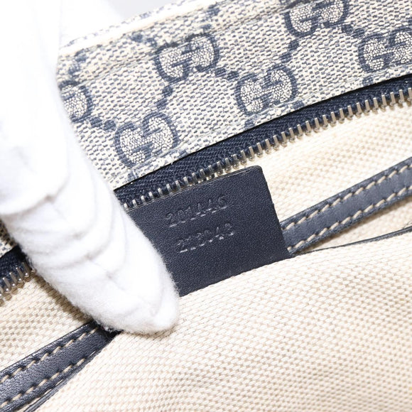 GUCCI GG Supreme Shoulder Bag PVC Leather Navy Silver 201446 Auth BA15286