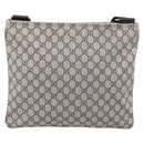 GUCCI GG Supreme Shoulder Bag PVC Leather Navy Silver 201446 Auth BA15286-2