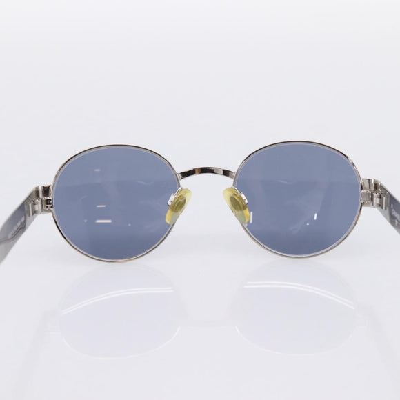 CHANEL Sunglasses Metal Silver Black CC Auth BA15289V