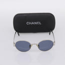 CHANEL Sunglasses Metal Silver Black CC Auth BA15289V-12