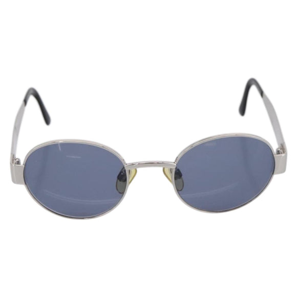 CHANEL Sunglasses Metal Silver Black CC Auth BA15289V