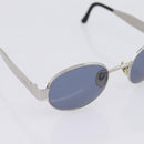 CHANEL Sunglasses Metal Silver Black CC Auth BA15289V-7