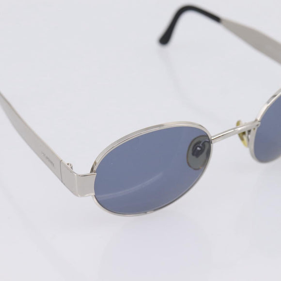 CHANEL Sunglasses Metal Silver Black CC Auth BA15289V