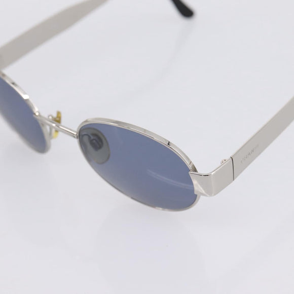 CHANEL Sunglasses Metal Silver Black CC Auth BA15289V