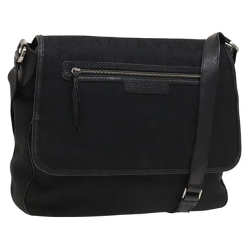 BVLGARI Logo Mania Shoulder Bag Canvas Black Auth BA1529