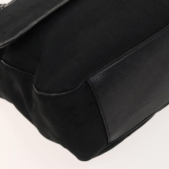 BVLGARI Logo Mania Shoulder Bag Canvas Black Auth BA1529