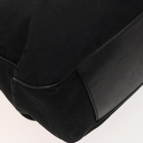 BVLGARI Logo Mania Shoulder Bag Canvas Black Auth BA1529