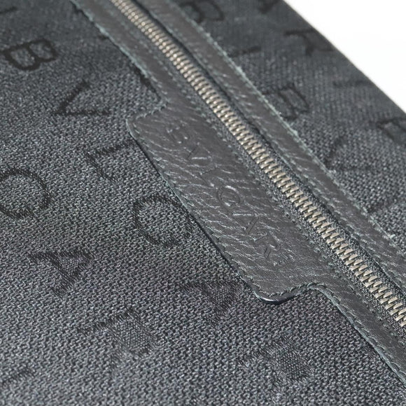 BVLGARI Logo Mania Shoulder Bag Canvas Black Auth BA1529