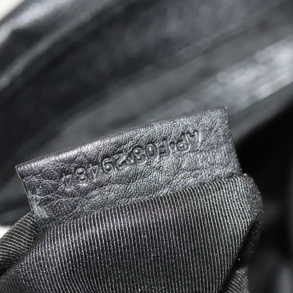 BVLGARI Logo Mania Shoulder Bag Canvas Black Auth BA1529