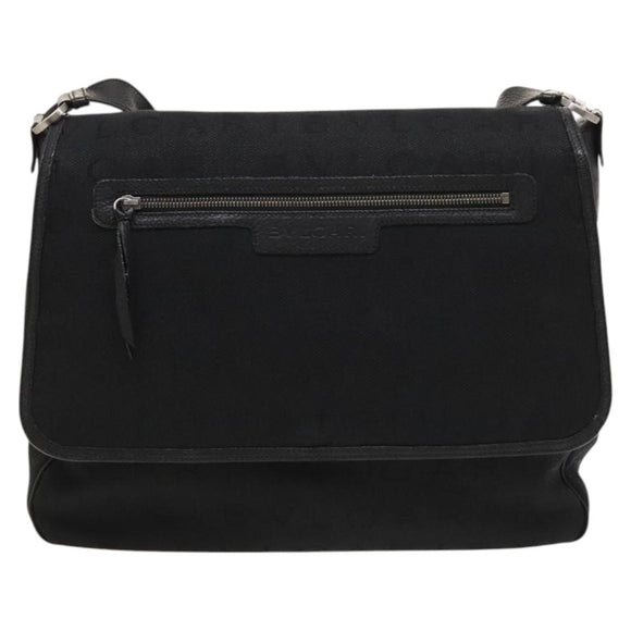 BVLGARI Logo Mania Shoulder Bag Canvas Black Auth BA1529