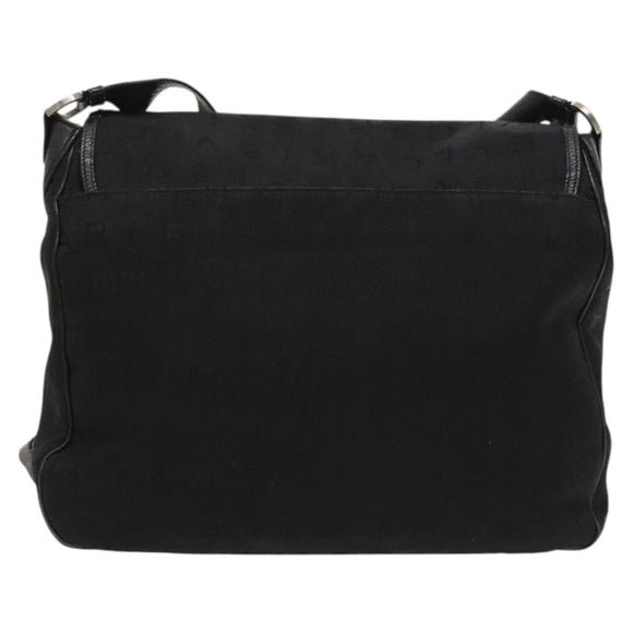 BVLGARI Logo Mania Shoulder Bag Canvas Black Auth BA1529