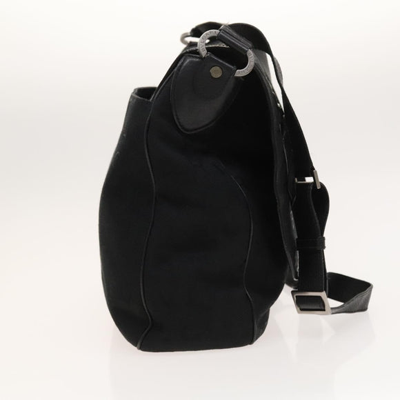BVLGARI Logo Mania Shoulder Bag Canvas Black Auth BA1529
