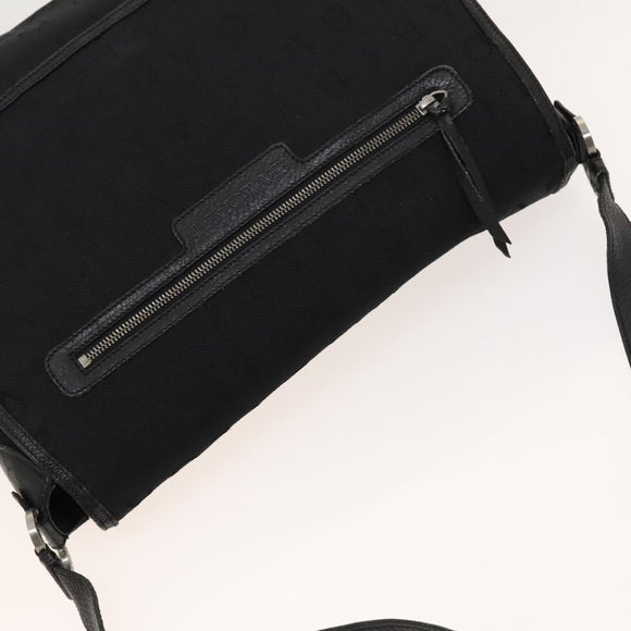 BVLGARI Logo Mania Shoulder Bag Canvas Black Auth BA1529