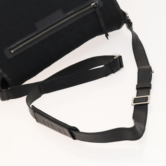 BVLGARI Logo Mania Shoulder Bag Canvas Black Auth BA1529