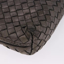 BOTTEGA VENETA INTRECCIATO Shoulder Bag Leather Silver Gold Tone Auth BA15290-15