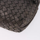 BOTTEGA VENETA INTRECCIATO Shoulder Bag Leather Silver Gold Tone Auth BA15290-18