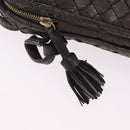 BOTTEGA VENETA INTRECCIATO Shoulder Bag Leather Silver Gold Tone Auth BA15290-19