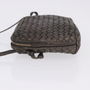 BOTTEGA VENETA INTRECCIATO Shoulder Bag Leather Silver Gold Tone Auth BA15290-4