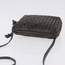 BOTTEGA VENETA INTRECCIATO Shoulder Bag Leather Silver Gold Tone Auth BA15290-6