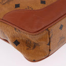 MCM Vicetos Shoulder Bag PVC Leather Brown Gold Tone Auth BA15292-10