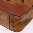 MCM Vicetos Shoulder Bag PVC Leather Brown Gold Tone Auth BA15292-11