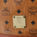 MCM Vicetos Shoulder Bag PVC Leather Brown Gold Tone Auth BA15292-14
