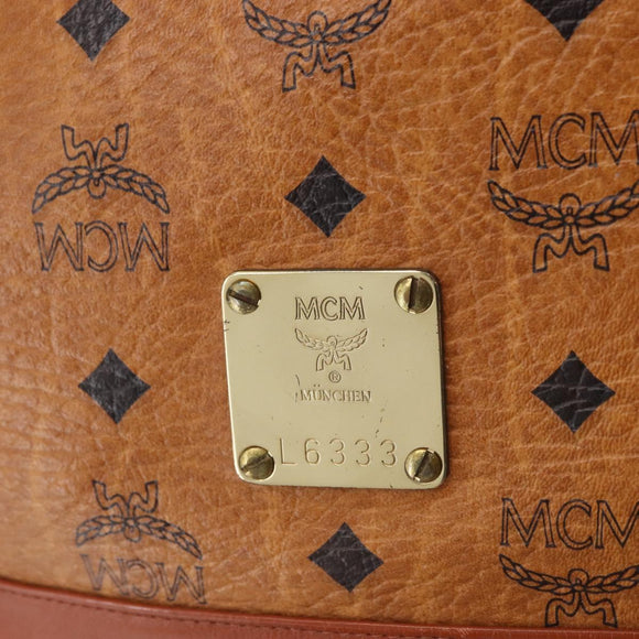 MCM Vicetos Shoulder Bag PVC Leather Brown Gold Tone Auth BA15292