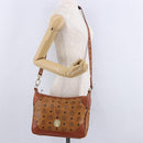 MCM Vicetos Shoulder Bag PVC Leather Brown Gold Tone Auth BA15292-22