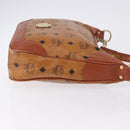 MCM Vicetos Shoulder Bag PVC Leather Brown Gold Tone Auth BA15292-4