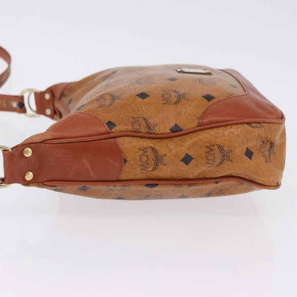 MCM Vicetos Shoulder Bag PVC Leather Brown Gold Tone Auth BA15292