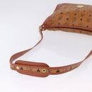 MCM Vicetos Shoulder Bag PVC Leather Brown Gold Tone Auth BA15292-7