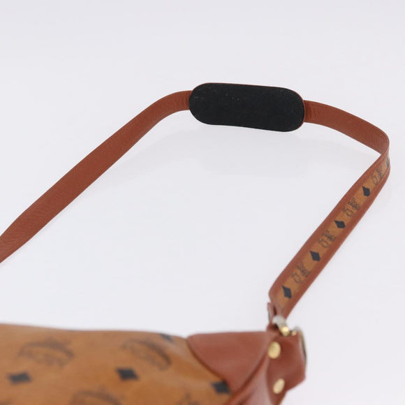 MCM Vicetos Shoulder Bag PVC Leather Brown Gold Tone Auth BA15292