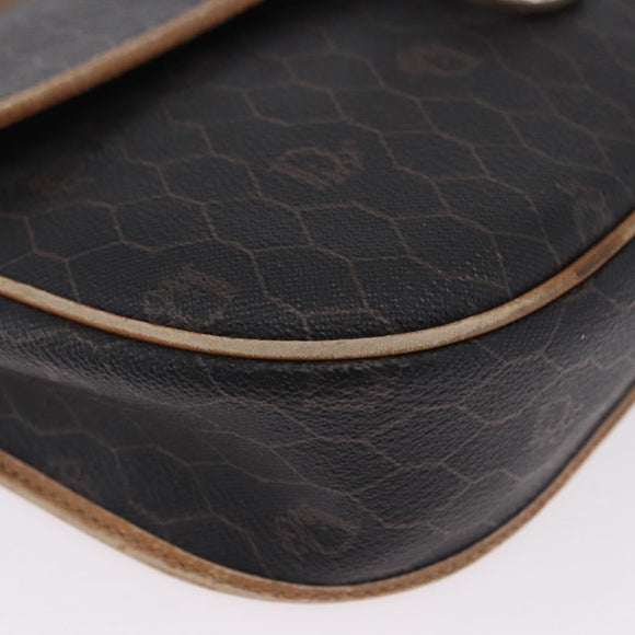 Christian Dior Honeycomb Shoulder Bag PVC Leather Black Gold Tone Auth BA15293