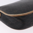 Christian Dior Honeycomb Shoulder Bag PVC Leather Black Gold Tone Auth BA15293-12