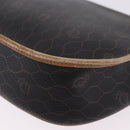 Christian Dior Honeycomb Shoulder Bag PVC Leather Black Gold Tone Auth BA15293-13