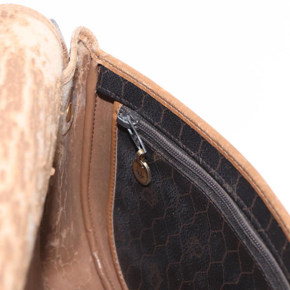 Christian Dior Honeycomb Shoulder Bag PVC Leather Black Gold Tone Auth BA15293