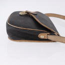 Christian Dior Honeycomb Shoulder Bag PVC Leather Black Gold Tone Auth BA15293-4