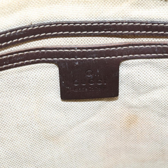 GUCCI GG Supreme Shoulder Bag PVC Leather Beige Gold Tone 201446 Auth BA15294