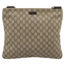 GUCCI GG Supreme Shoulder Bag PVC Leather Beige Gold Tone 201446 Auth BA15294-13