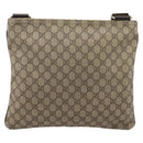 GUCCI GG Supreme Shoulder Bag PVC Leather Beige Gold Tone 201446 Auth BA15294-2