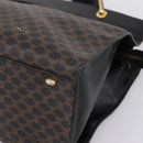 CELINE Macadam Hand Bag PVC Leather Black Gold Tone Auth BA15296-8