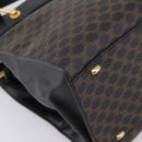 CELINE Macadam Hand Bag PVC Leather Black Gold Tone Auth BA15296-15
