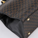 CELINE Macadam Hand Bag PVC Leather Black Gold Tone Auth BA15296-17