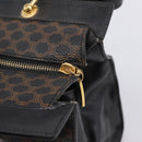 CELINE Macadam Hand Bag PVC Leather Black Gold Tone Auth BA15296-9
