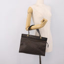 CELINE Macadam Hand Bag PVC Leather Black Gold Tone Auth BA15296-22
