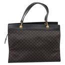 CELINE Macadam Hand Bag PVC Leather Black Gold Tone Auth BA15296-2